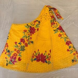 Farm Rio Flower Dream One-Shoulder Embroidered Blouse Tank